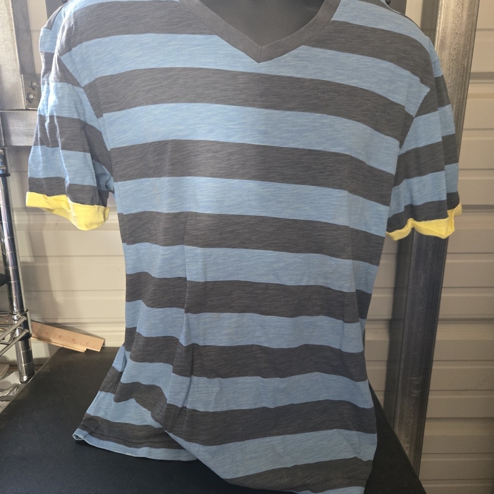 Vintage VTG Union Bay Teen Navy Shirt Striped Y2K 90's Size Large Vneck